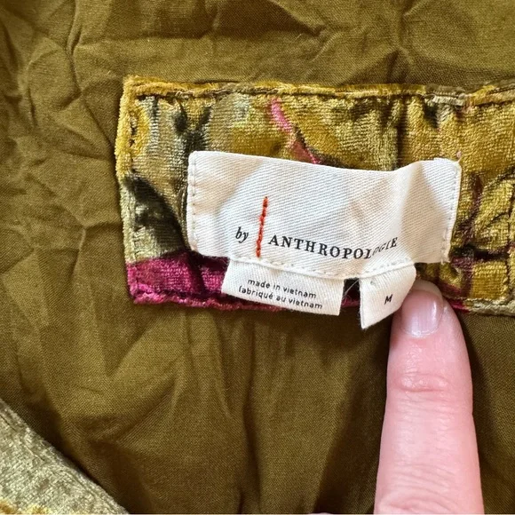 Anthropologie Velvet Somerset Maxi Dress Green and Pink Floral Size Medium - Picture 11 of 15